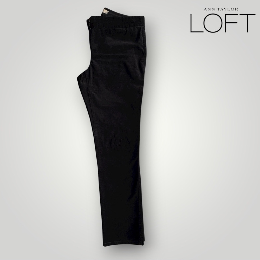 🛍️SALE🛍️ LOFT Elegant Black Velvet Straight Leg Trousers - Picture 3 of 8